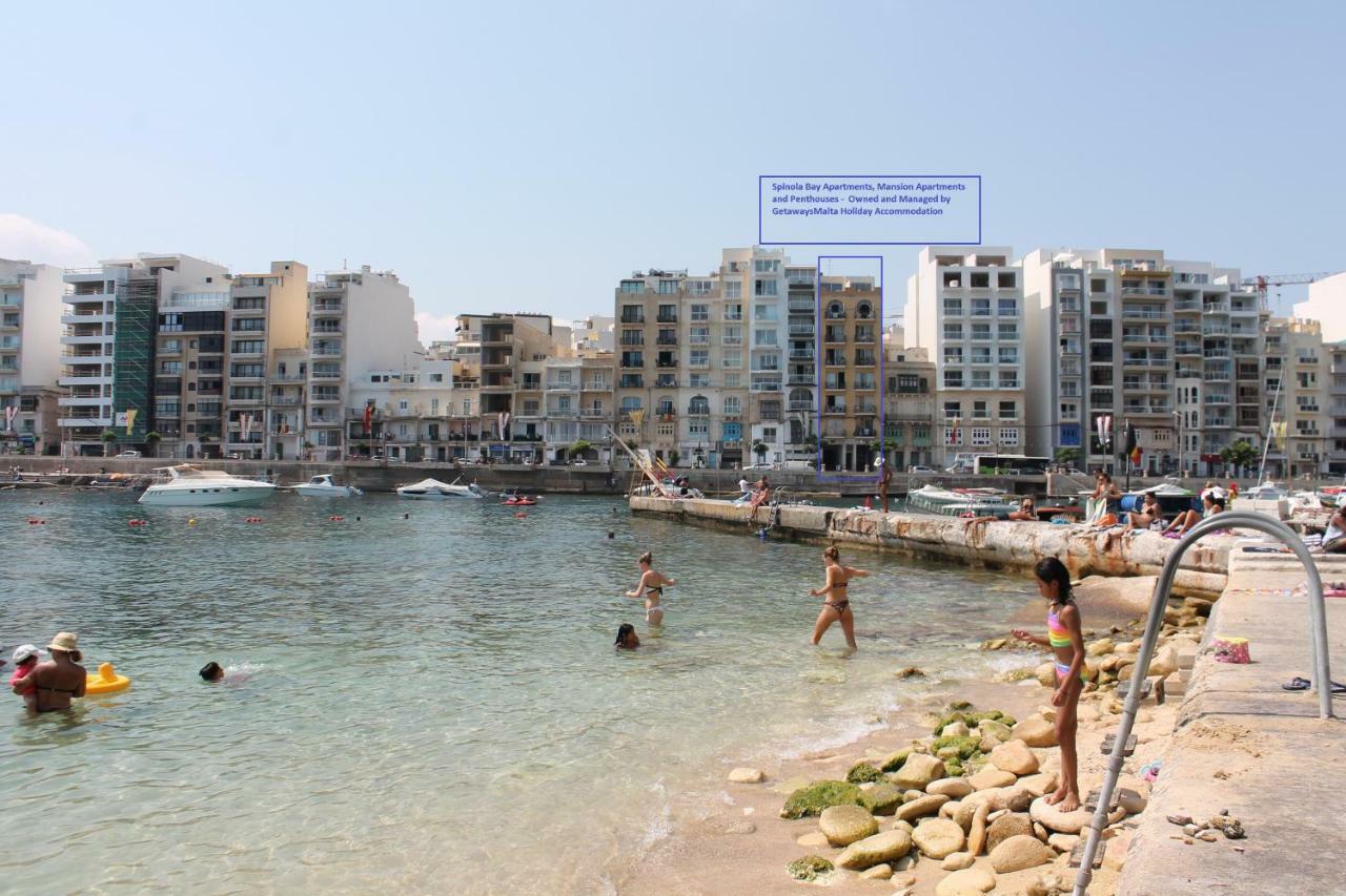 Spinola Bay Top Floor Seafront 3 Bedroom Apartment With Panoramic Sea Views - By Getawaysmalta Saint Julian's 외부 사진